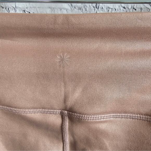 Athleta Elation Beige High Waisted Shimmer Leggings Size MP NWT - Picture 4 of 13